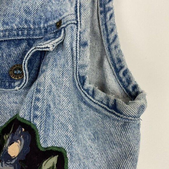 Canadian River Originals Denim Vest Floral Patches Size Medium - Picture 4 of 6